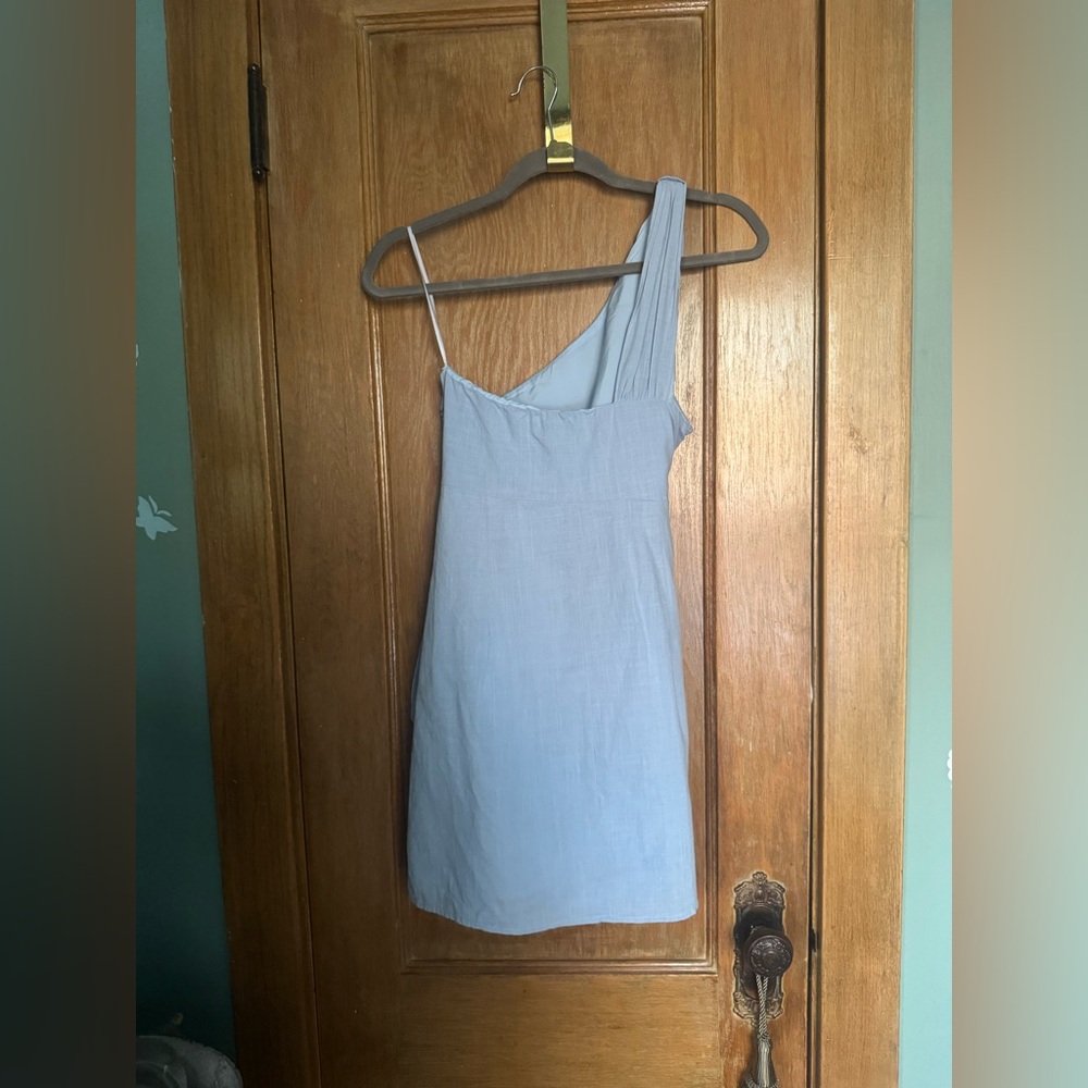 Cotton one shoulder wrap dress - Picture 9 of 12